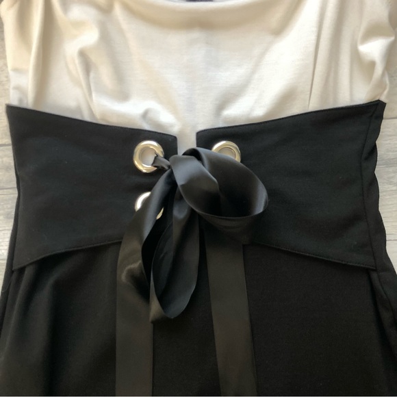 Venus Two-Tone Black and White Cocktail Dress Size 4 - Picture 5 of 11